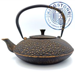 Ceainic Fontă Japonez Sakura Tetsukyusu Negru-Auriu 1.1 L – Tradiție și Eleganță Niponă
