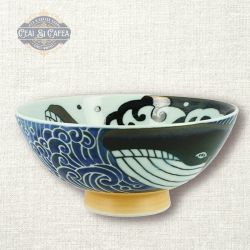 Kujira Nami – Bol Japonez din Ceramică și Porțelan, Pictat Manual