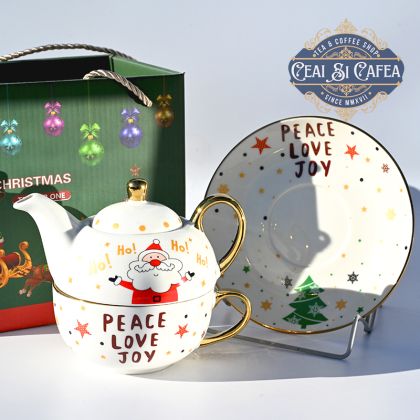 Ceainic cu ceașcă, Tea For One, PEACE LOVE JOY - LINEA GOLD - 380ml