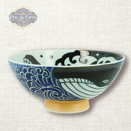 Kujira Nami – Bol Japonez din Ceramică și Porțelan, Pictat Manual