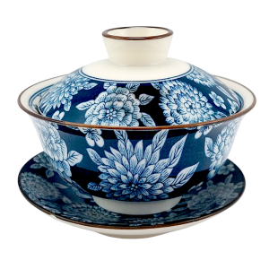 Gaiwan AHRI – Porțelan Floral Albastru 120 ml