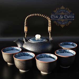 Japanese Tea Set ROKU – Ceainic și Cupe Japoneze Lucrate Manual