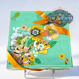 Platou etajat, din portelan, model FLORI EXOTICE