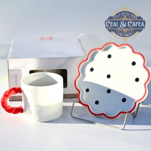 Cană cu suport ceramic CRĂCIUN DULCE - diverse modele - 350ml