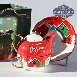 Ceainic cu ceașcă, Tea For One, HAPPY CHRISTMAS - LINEA GOLD - 380ml