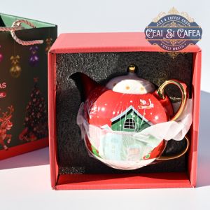 Ceainic cu ceașcă, Tea For One, HAPPY CHRISTMAS - LINEA GOLD - 380ml