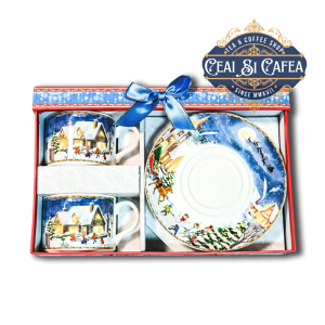 Set 2 cani cu farfurioare COPII LA SĂNIUȘ - 2x180ml
