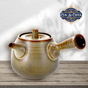 Kyusu „Kage” – ceainic în stil japonez, 220 ml, ceramică emailată