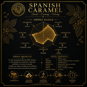 Spanish Caramel Coffee – Cafea aromată cu caramel fin, 100% Arabica