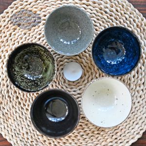 Goshiki Wan – Set 5 Boluri Japoneze din Ceramică Artizanală, 9 cm