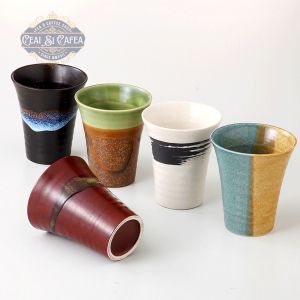 Zen Nagomi – Set 5 Pahare Japoneze din Ceramică Artizanală, 8,5 x 10 cm