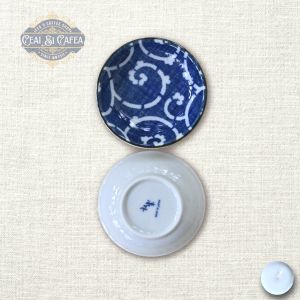Tako Indigo – Farfurioară Japoneză din Porțelan, Model Indigo, 9 x 2 cm