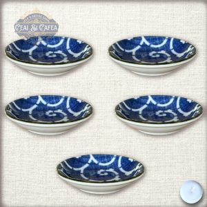 Tako Indigo – Farfurioară Japoneză din Porțelan, Model Indigo, 9 x 2 cm