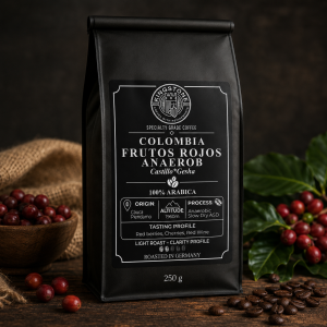 Punga de cafea Columbia Frutos Rojos Anaerob, Cafea de specialitate cu fermentație anaerobă, aromată și fructată
