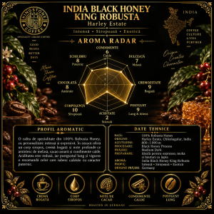 grafic aroma pentru cafeaua black honey king robusta harley estate