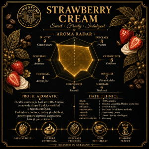 grafic aroma strawberry cream  cafea cu aroma de capsuni